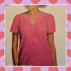 Nwt Raphaela pink Patterned Short Sleeve Top size xl